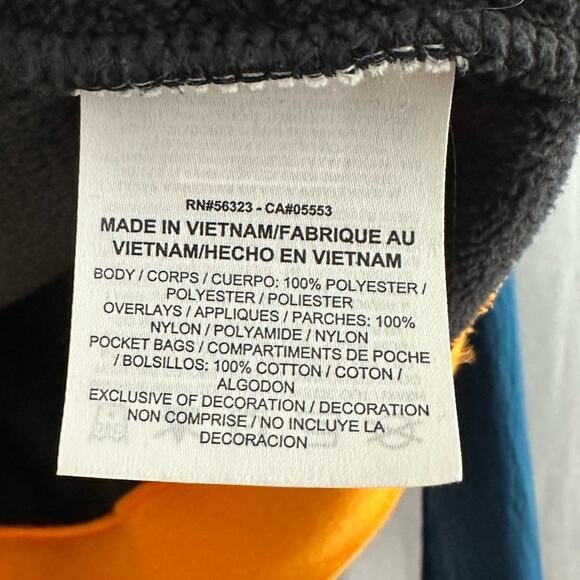 Nike Blue & Orange Colorblock Polar Fleece Cropped Sweatshirt Womens Size Large - Picture 5 of 8